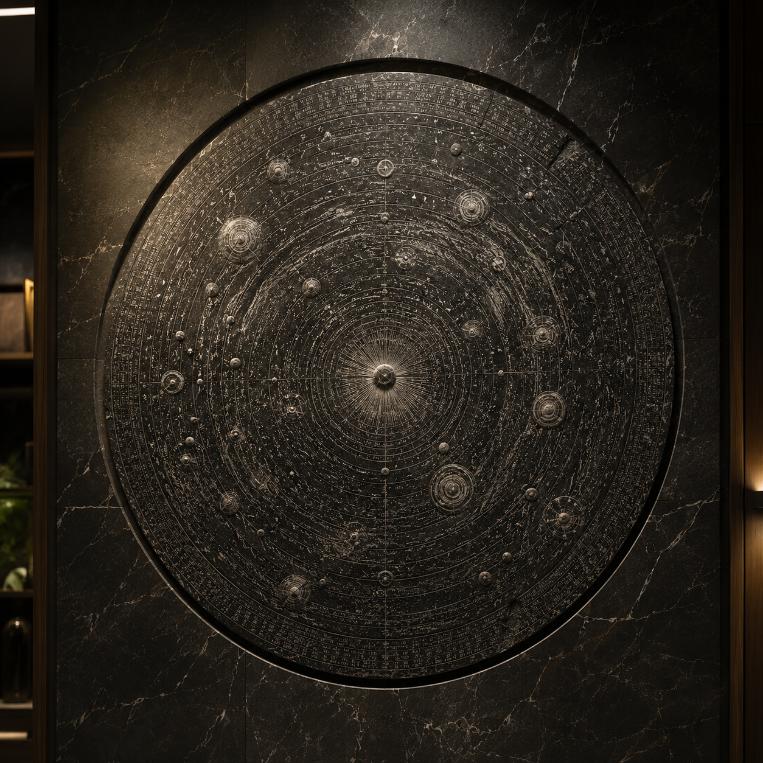 The Infinite Universe Hand Hammered Marble & Glass Art Portrait